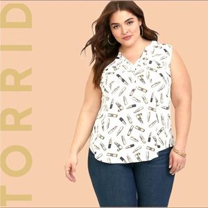 Torrid Harper Lipstick Georgette Blouse size 00